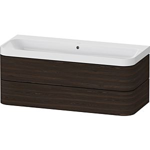 Duravit Happy D.2 Plus Möbelwaschtisch HP4349N69690000 117,5x49cm, 2 Schubkästen, ohne Hahnloch, nussbaum gebürstet