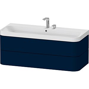Duravit Happy D.2 Plus Möbelwaschtisch HP4349E98980000 117,5x49cm, 2 Schubkästen, 2 Hahnlöcher, nachtblau seidenmatt
