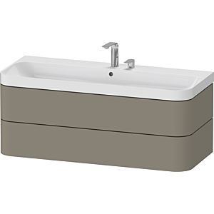 Duravit Happy D.2 Plus HP4349E92920000 117,5x49cm, 2 tiroirs, 2 trous pour robinetterie, finition satinée gris pierre