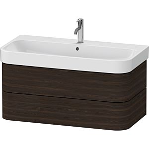 Duravit Happy D.2 Plus Waschtisch-Unterschrank HP4388069690000 97,5 x 49 cm, nussbaum gebürstet, 2 Schubkästen