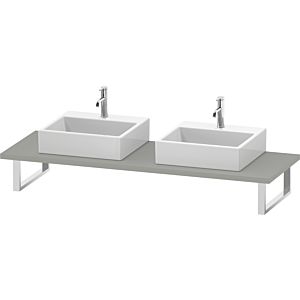 Duravit DuraStyle Konsole DS107C00707 für Aufsatzbecken, 2 Ausschnitte, Stärke 3 cm, Betongrau matt