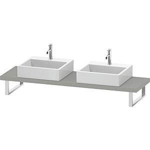 Duravit DuraStyle Konsole DS101C00707 für Aufsatzbecken, 2 Ausschnitte, Stärke 4.5 cm, Betongrau matt