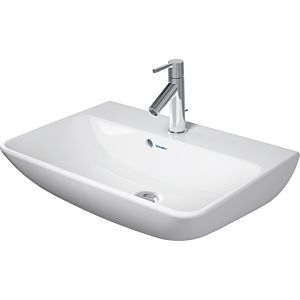 Duravit Me by Starck washbasin compact 23436032001 60 x 40 cm, with overflow, with tap platform, white silk matt, Wondergliss, 2000 tap hole