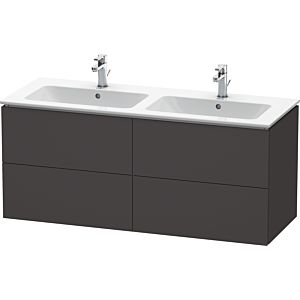 Duravit L-Cube meuble sous-vasque LC625908080 129x48,1x55cm, 4 tiroirs, mural, graphite super mat