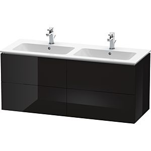 Meuble sous-vasque Duravit L-Cube LC625904040 noir brillant, 129x55x48,1cm, 4 tiroirs