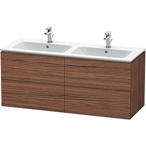 Duravit L-Cube meuble sous-vasque LC625902121 129x48,1x55cm, 4 tiroirs, mural, noyer foncé