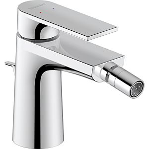 Duravit Tulum Bidetarmatur TU2400001010 mit Zugstangen-Ablaufgarnitur, Ausladung 126mm, chrom