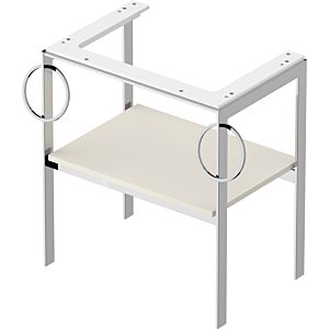 Duravit White Tulip Waschtisch-Konsole WT4546B3939 68,4 x 45 cm, Nordic Weiß Seidenmatt, bodenstehend, Metall, 2 Handtuchhalter