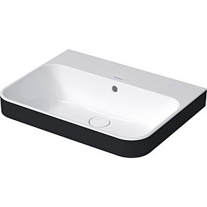 Duravit Happy D.2 washbasin 23606061601 60 x 46 cm, ground, without tap hole, with overflow, tap platform, white / anthracite matt WonderGliss