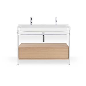 Duravit Happy D.2 Plus Möbelwaschtisch-Kombination HP4854O71710000 117,5x49cm, mit Metallkonsole, mediterrane Eiche