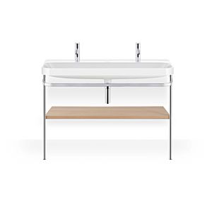Duravit Happy D.2 Plus furniture washbasin combination HP4849O71710000 117.5x49cm, 1 tap hole, with metal console, Mediterranean oak