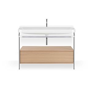 Duravit Happy D.2 Plus Möbelwaschtisch-Kombination HP4844O71710000 117,5x49cm, mit Metallkonsole, 1 Hahnloch, mediterrane Eiche