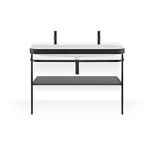 Duravit Happy D.2 Plus Möbelwaschtisch-Kombination HP4759O80800000 117,5x49cm, mit 1 Hahnloch, Metallkonsole, graphit supermatt