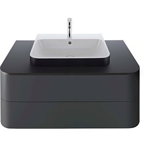 Duravit Happy D.2 lavabo console HP031E08080 100 x 55 cm, avec 2000 découpe, Supermatt graphite