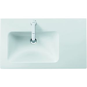 Duravit Me by Starck meuble match0 2345833260 83x49cm, vasque à gauche, avec trop-plein, plage de robinetterie, sans trou pour robinetterie, blanc satiné