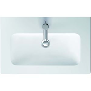 Duravit Me by Starck Möbel-Waschtisch-Compact 23426332001 63 x 40 cm, weiß seidenmatt, WonderGliss, mit Hahnloch, Überlauf, Hahnlochbank