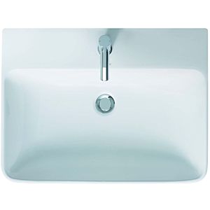 Duravit Me by Starck Waschtisch 23356532001 65 x 49 cm, weiß seidenmatt, WonderGliss, mit Hahnloch, mit Überlauf, mit Hahnlochbank