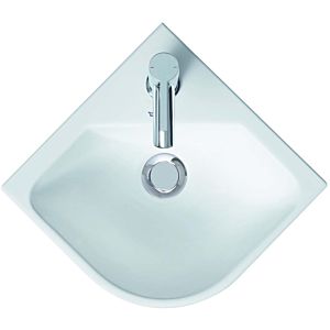 Duravit Me by Starck corner washbasin 0722433200 43.5 x 38 cm, with tap hole, with overflow, with tap platform, white silk matt