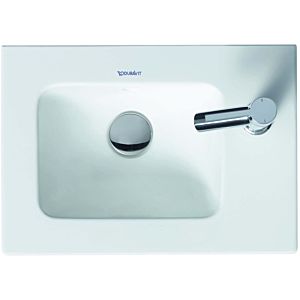 Duravit Me by Starck Möbel-Handwaschbecken 07234332411 43 x 30 cm, mit Hahnloch, ohne Überlauf, mit Hahnlochbank, weiß seidenmatt, WonderGliss