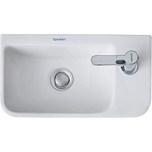 Duravit Me by Starck Waschtisch 07174032001 40 x 22 cm, Hahnloch rechts, ohne Überlauf, mit Hahnlochbank, weiß seidenmatt, WonderGliss