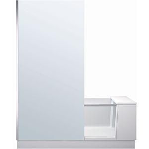Duravit Shower + Bath bathtub 700403000000000 white, 170x75cm, clear glass, left corner, with door