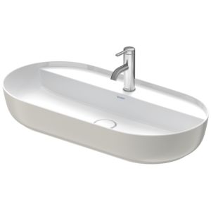 Duravit Luv Aufsatzwaschtisch 0380802300 weiß/Grau Seidenmatt, geschliffen,mit Hahnloch