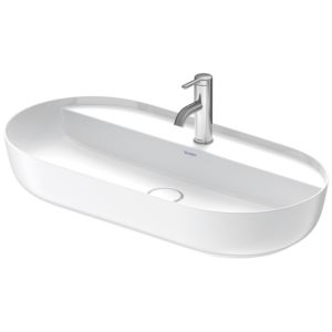 Duravit Luv Aufsatzwaschtisch 03808026001 weiß/weiß Seidenmatt wondergliss, mit Hahnloch