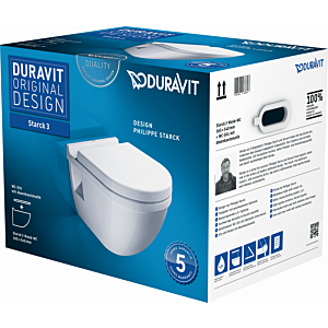 Duravit Starck 3 wall WC set 42000900A1 with toilet seat, white