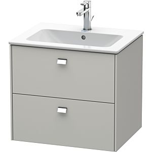 Duravit Brioso Waschtischunterbau BR410101007 620x553 mm, Betongrau Matt, 2 Auszüge, Griff Chrom