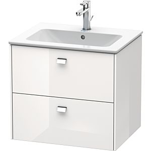 Duravit Brioso Waschtischunterbau BR410101022 620x553 mm, Weiß Hochglanz, 2 Auszüge, Griff Chrom