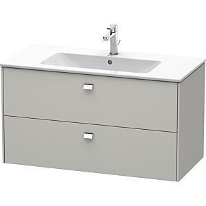 Duravit Brioso Waschtischunterbau BR410301007 1020x553 mm Betongrau Matt, 2 Auszüge, Griff Chrom