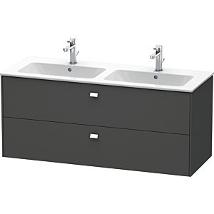 Duravit Brioso Waschtischunterbau BR410501049 1290x553 mm Graphit Matt, 2 Auszüge, Griff Chrom