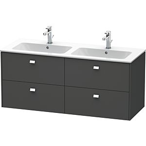 Duravit Brioso Waschtischunterbau BR410601049 1290x553 mm Graphit Matt, 4 Auszüge, Griff Chrom