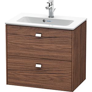 Duravit Brioso Waschtischunterbau BR411001021 Compact 620x553mm, Nussbaum Dunkel/Chrom, 2 Ausz.