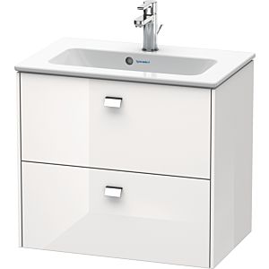 Duravit Brioso Waschtischunterbau BR411001022 Compact 620x553 Weiß Hochgl., 2 Ausz., Griff Chrom