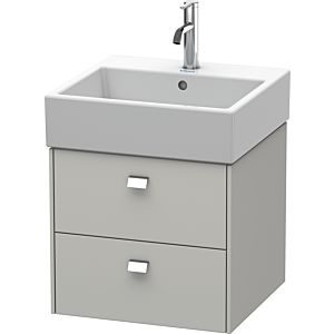 Duravit Brioso Waschtischunterbau BR415201007 484x459mm, Betongrau Matt, 2 Auszüge, Griff Chrom