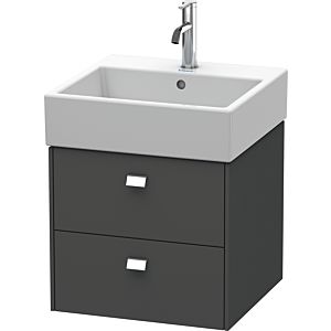 Duravit Brioso Waschtischunterbau BR415201049 484x459mm, Graphit Matt, 2 Auszüge, Griff Chrom