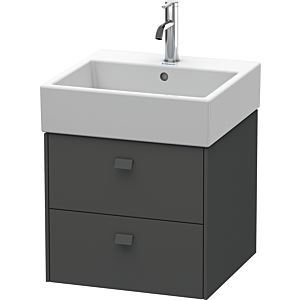 Duravit Brioso Waschtischunterbau BR415204949 484x459mm, Graphit Matt, 2 Auszüge