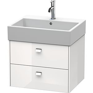 Duravit Brioso meuble sous-vasque BR415301022 584x459mm, blanc brillant, 2 tiroirs, poignée chromée