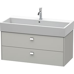 Duravit Brioso Waschtischunterbau BR415601007 984x459mm, Betongrau Matt, 2 Auszüge, Griff Chrom