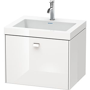 Duravit Brioso c-bonded Waschtisch mit Unterbau BR4600O1022, 60x48 cm Weiß Hochgl./Chrom, 1 Hahnl.