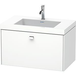 Duravit Brioso c-bonded Waschtisch mit Unterbau BR4601O1018, 80x48cm, Weiß Matt/Chrom, 1 Hahnloch