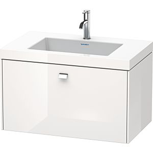 Duravit Brioso c-bonded Waschtisch mit Unterbau BR4601O1022, 80x48 cm, Weiß Hochgl./Chrom, 1 Hanl.