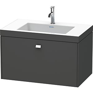 Duravit Brioso c-bonded Waschtisch mit Unterbau BR4601N4949, 80x48cm, Graphit Matt, ohne Hahnloch