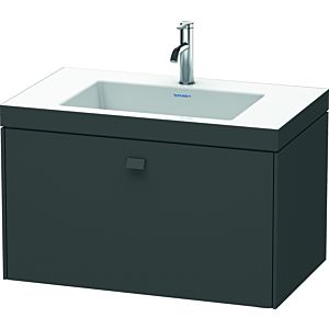 Duravit Brioso c-bonded Waschtisch mit Unterbau BR4601O4949, 80x48cm, Graphit Matt, 1 Hahnloch