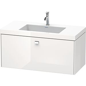 Duravit vasque Brioso c-bonded avec soubassement BR4602O1022, 100x48cm blanc brillant / chrome, 2000 .