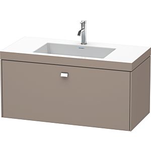 Duravit Brioso c-bonded Waschtisch mit Unterbau BR4602O1043, 100x48cm, Basalt Matt/Chrom, 1 Hahnl.
