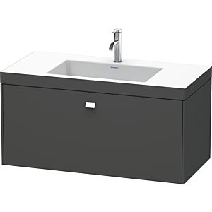 Duravit Brioso c-bonded Waschtisch mit Unterbau BR4602O1049, 100x48cm Graphit Matt/Chrom, 1 Hahnl.