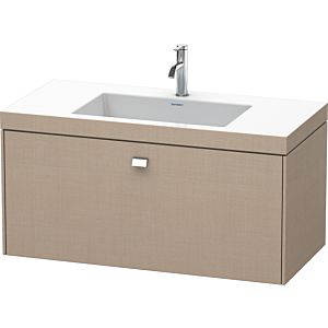 Duravit Brioso c-bonded vasque avec soubassement BR4602O1075, 100x48cm, Lin / chrome, trou pour robinet 2000