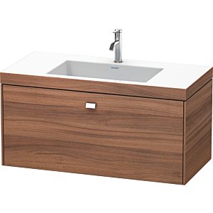 Duravit Brioso c-bonded vanity unit set BR4602O1079 100 x 48 cm, chrome/natural walnut, 1 tap hole